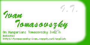 ivan tomasovszky business card